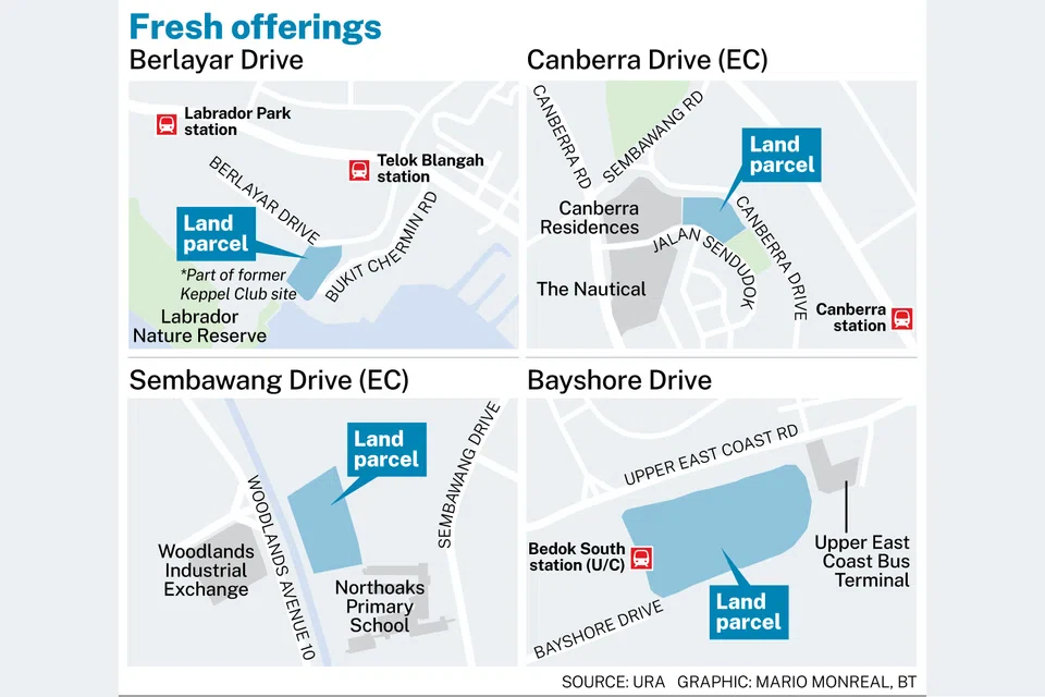 Bayshore Berlayar and Newton plots among 10 new housing sites up for sale two EC parcels also available Bayshore, Berlayar and Newton plots among 10 new housing sites up for sale; two EC parcels also available